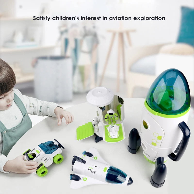 2023 Children Space Station Saturn Rocket Spacecraft Model Astronaut figure Man Educational set Kid Toys Gifts