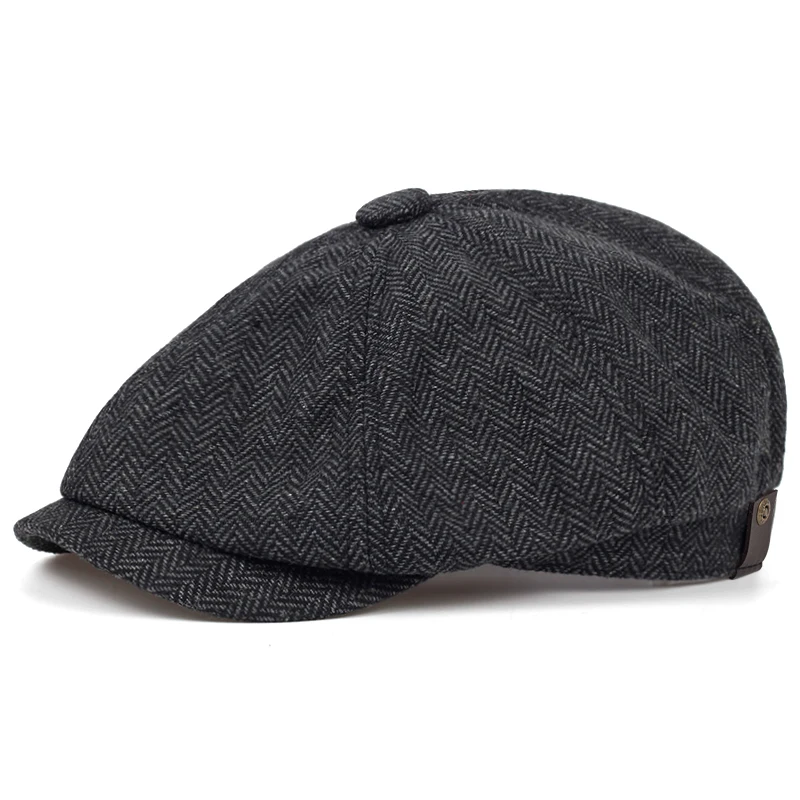 Male Ivy Hat Big Head Man Autumn And Winter Newsboy Cap Top Grade Beret Caps