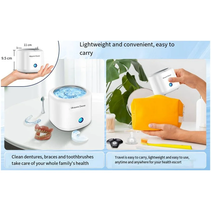 Haushalt Multifunktionale Hochfrequenz Hosenträger Und Prothese Reinigung Maschine Schmuck Gläser Automatische Reiniger US-Stecker Langlebig A