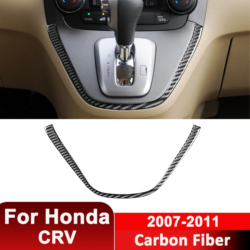 

For Honda CRV 2007-2011 Carbon Fiber Car Gear Shifter Knob Panel Trim Strip Decorative Sticker Interior Accessories