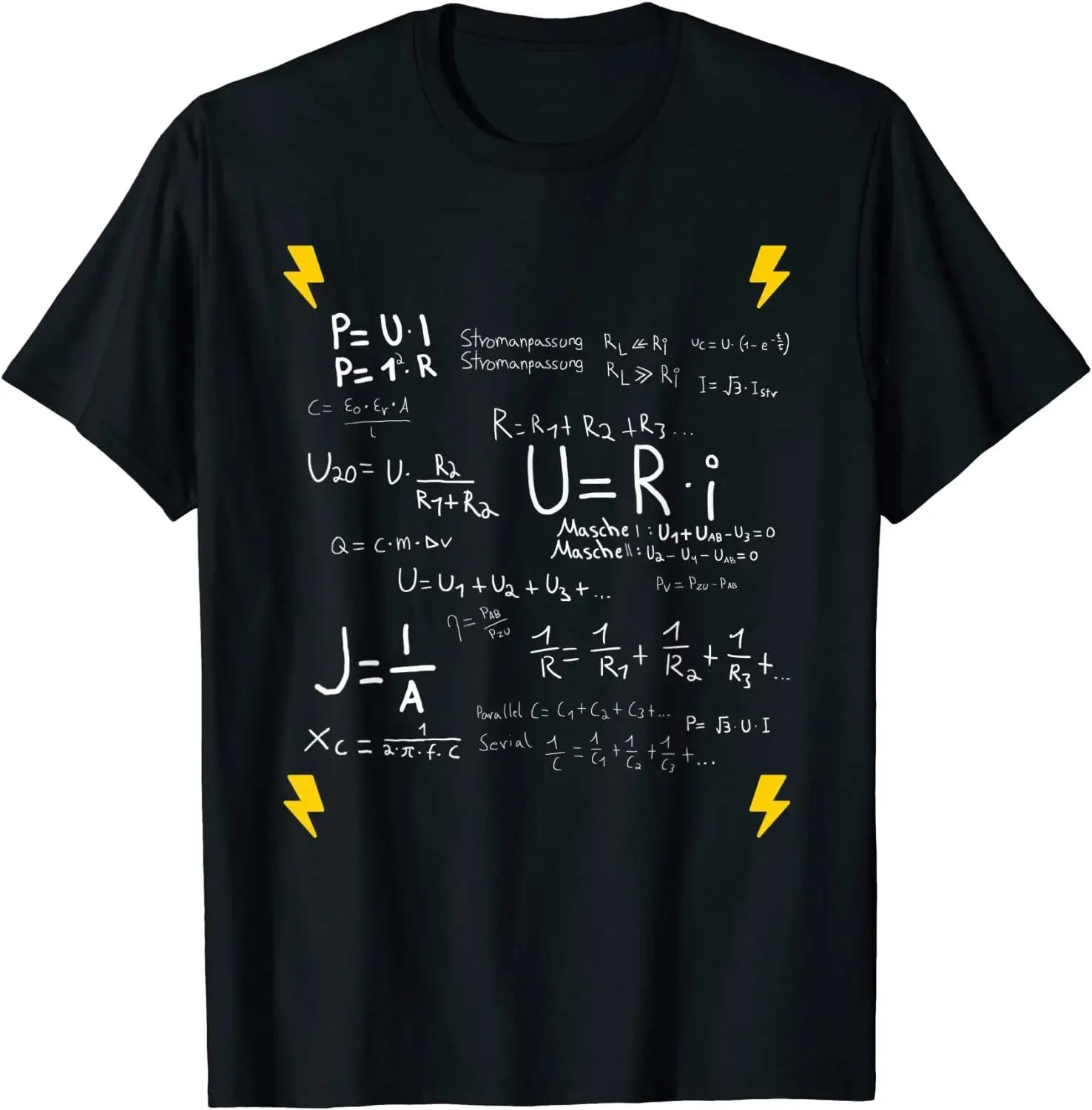 Electrotechnical Formula Collection for Electrical Engineers T-Shirt. Summer Cotton Short Sleeve O-Neck Mens T Shirt New S-3XL