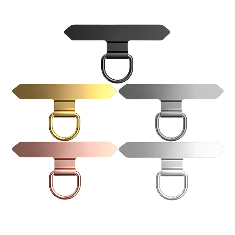 1-5Pcs Metal Phone Lanyard Gasket Patch Anti-lost Anti Fall Mobile Phone Rope Card Clip Ultra Thin Hanging Strap Cord Tab
