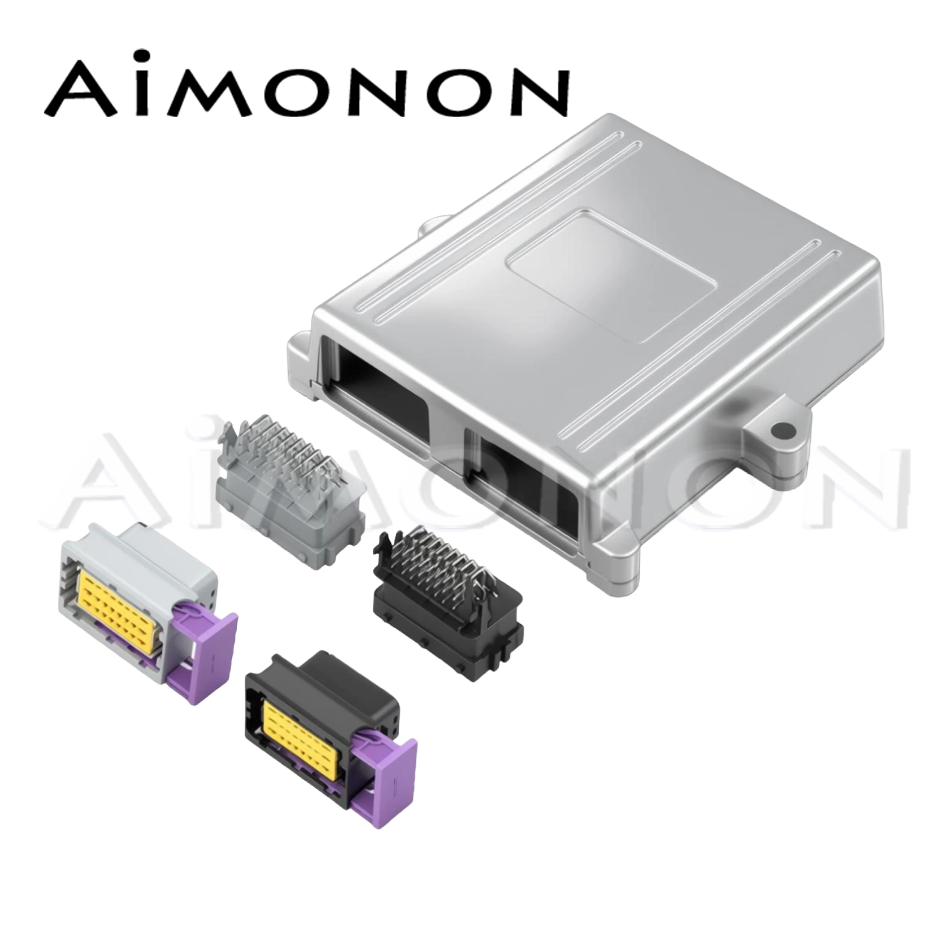 1 Set 48 Pin Silver ECU Shell Aluminum Box Auto Connector Plug Car On-Board Controller Panel Circuit Board Connector