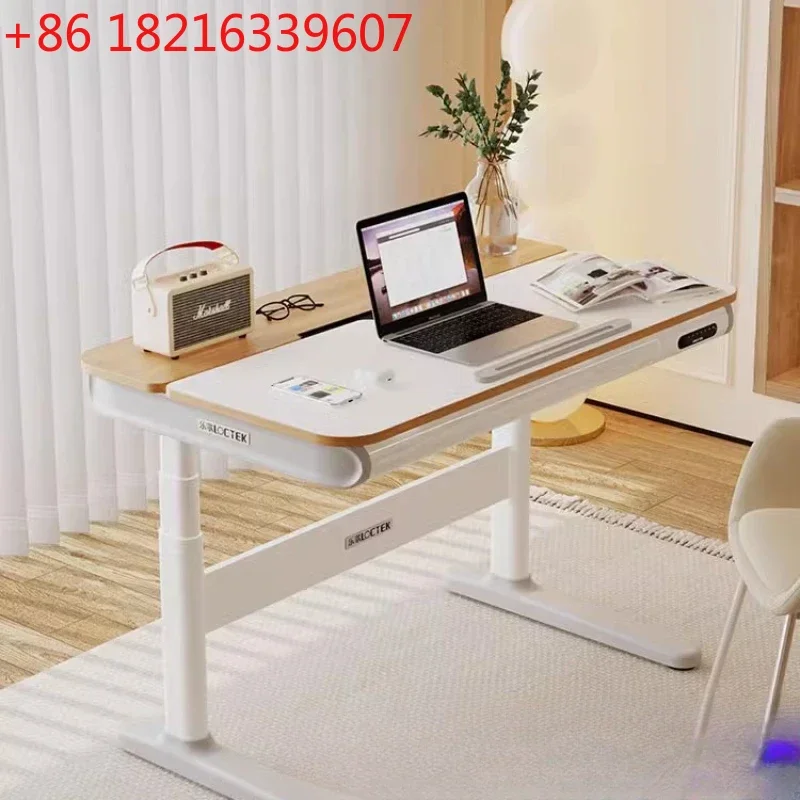 

Double Motor Electric Lifting Table Solid Wood Desk Computer Children's Study Writing Desk T5s