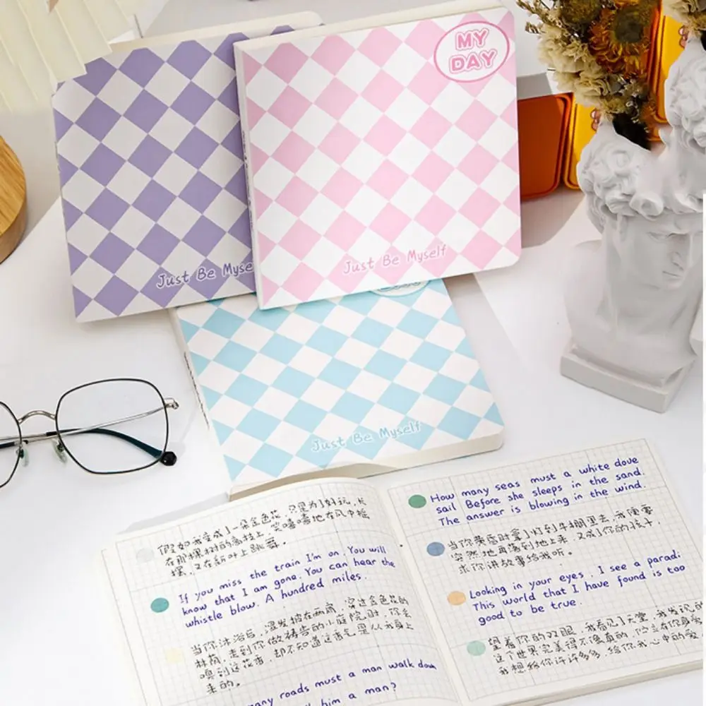 100 หน้ารูปแบบกระดานหมากรุกหมายเหตุ Pape Rhombus Grid สมุดภาพ Square Grid Notebook คู่มือการ์ตูน Flip Over Notebook