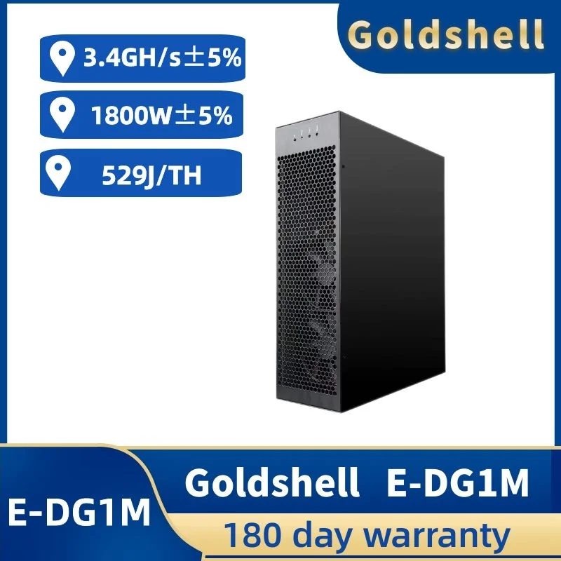 

Новое поступление Goldshell E-DG1M 3400MH/s 1000W для майнинга LTC Doge Bells Miner E DG1M 3,4G