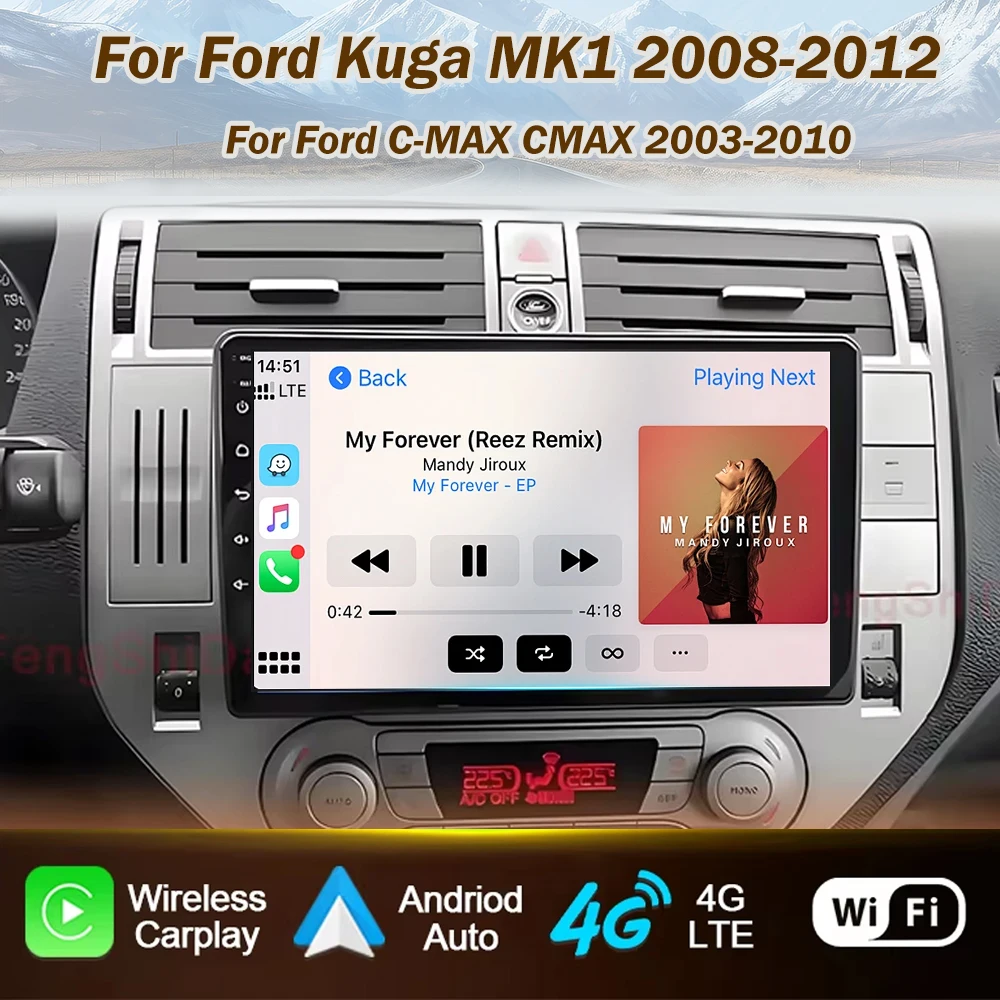 Car Radio For Ford Kuga MK1 2008-2012 For Ford C-MAX CMAX 2003-2010 Android Carplay Multimedia Player Head Unit No 2din DVD 5G