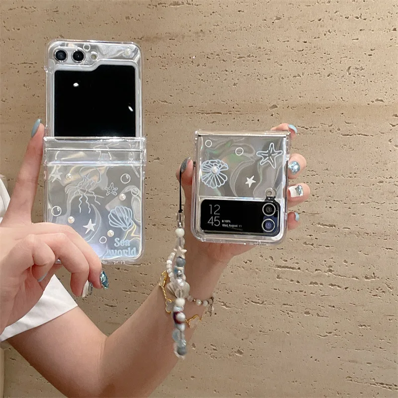 

Jellyfish Phone Case For Samsung Galaxy Z Flip 7 6 5 4 Protective Back Cover For ZFlip5 ZFlip6 ZFlip7 Case Shell