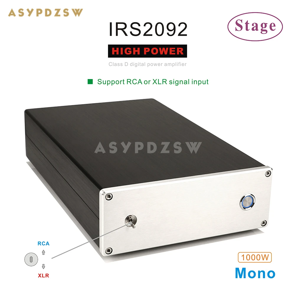 

High power 1000W Mono IRS2092+IRFB4227 Class D Digital Stage Power amplifier With RCA/XLR input