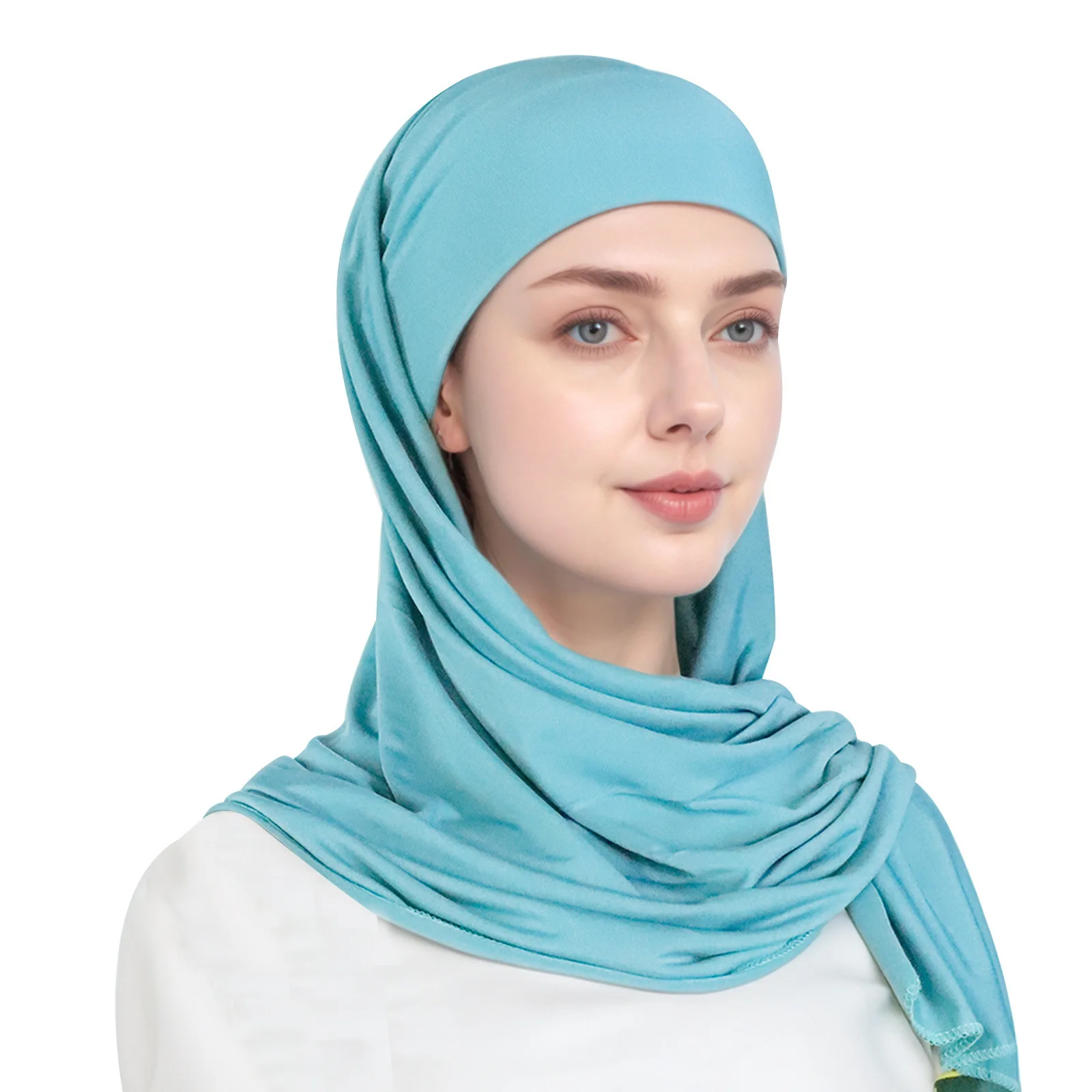 

Muslim Instant Scarf Jersey Hijab Women Islam Headscarf Turban Stretch Amira Head Wrap Shawl Bandanas Headband Turbante Mujer