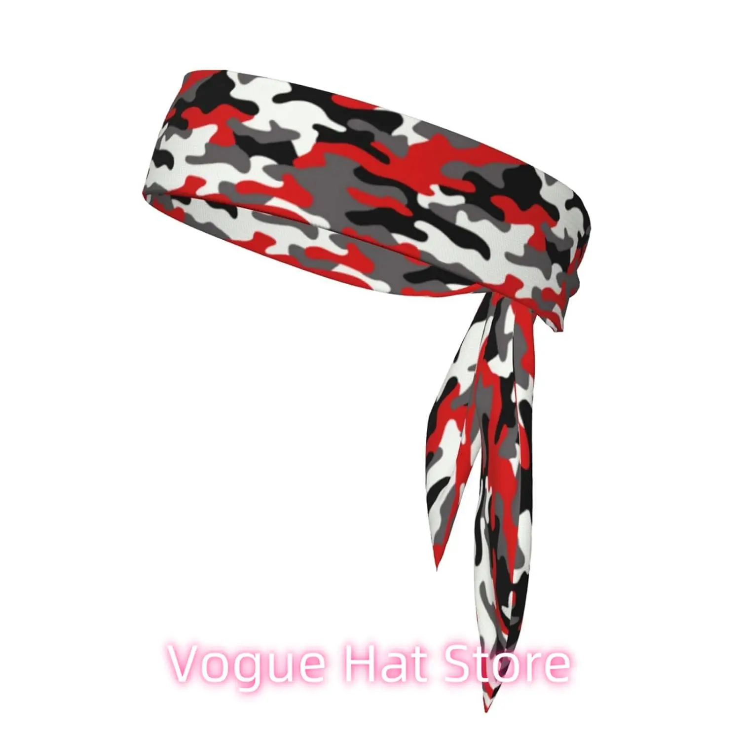 

Tie Headband for Men & Women Tennis Headband Sweatband for Workout military red camo army Camouflage Head Tie for Running, Foot