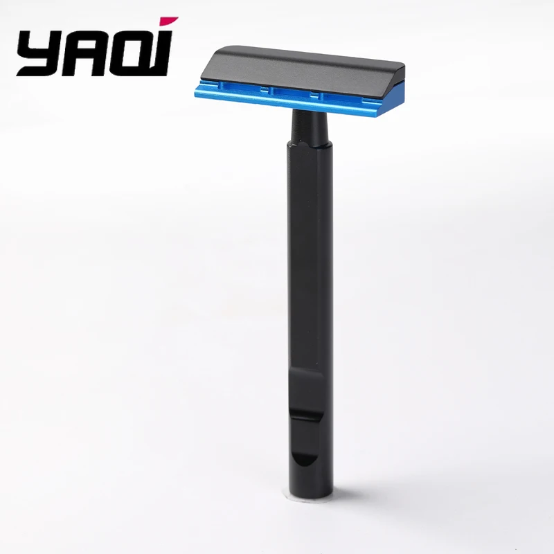 ماكينة حلاقة آمنة YAQI باللونين الأسود والأزرق Tachi (إصدار ألومنيوم) خفيفة الوزن بحافة واحدة #4