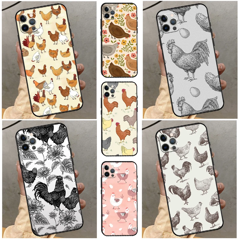 Chicken Pattern Case For Samsung Galaxy S26 Ultra S20 S21 S22 S23 S24 S25 Ultra Plus S25 S26 FE Cover Coque