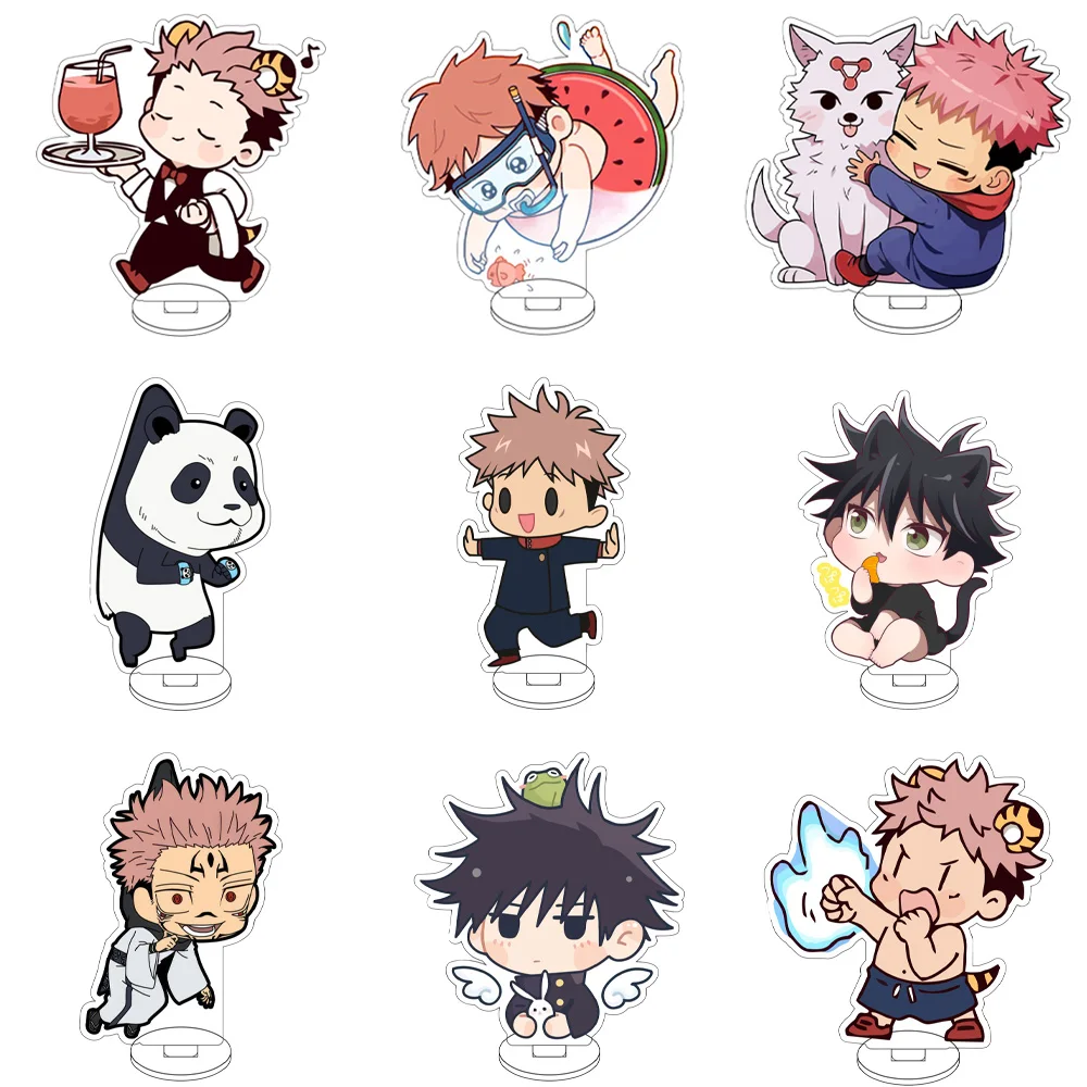 10CM Anime Figure Stand Model Itadori Yuji/Fushiguro Megumi/panda Cute Desk Decor Standing Sign Gifts