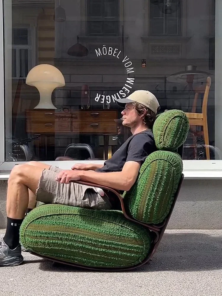 

I Chinese antique rocking recliner living room balcony lazy chair designer modern light luxury