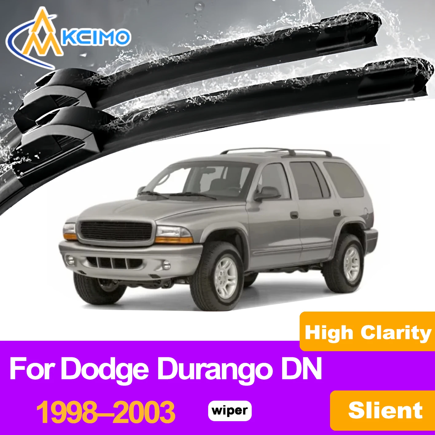 

KCIMO 2PCS Front Windshield Wiper Blades For Dodge Durango DN 1998–2003, Premium All Season Quiet Streak-Free Cleaning Wipers