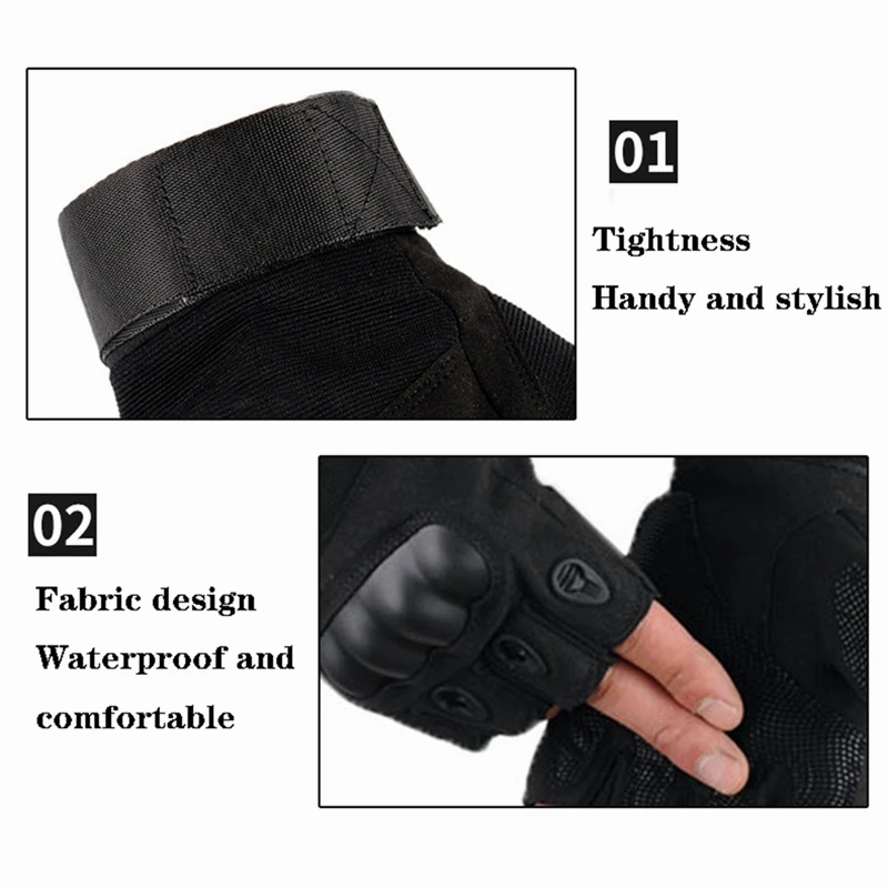 Outdoor Cycling Gloves Half Finger Non-slip Men Bicycle Camping Hiking Fishing Gloves Protective Gear ﻿