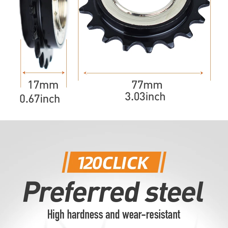 1 Stück VG SPORTS Single Speed Fahrradfreilauf kompatibel mit 1/2'' x 1/8'' Fahrradfreilauf Gewinde Freilauf Ersatzteile – Detail 4