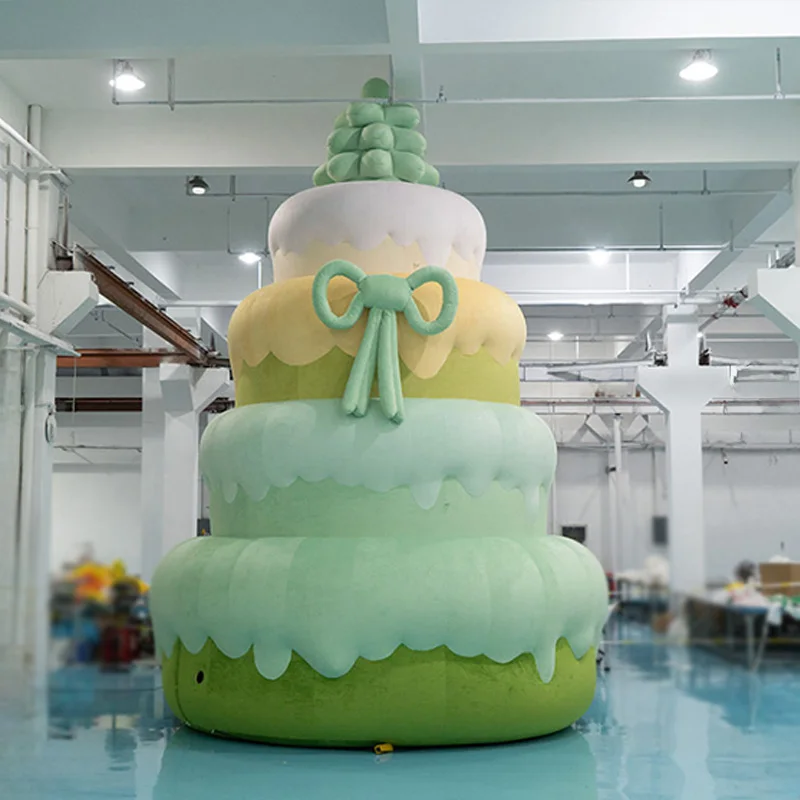 Inflatable cake with blower, custom design of inflatable advertisements for birthday cake cartoon anniversary event decoration