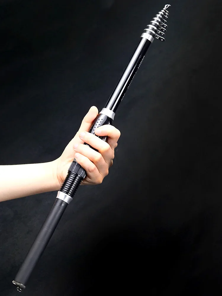 Ultra Durable Telescopic Rock Fishing Rod Spinning Carbon Fiber Pesca Carp Feeder Pole 1.5-3.0M Portable Travel Mini Fish Tackle