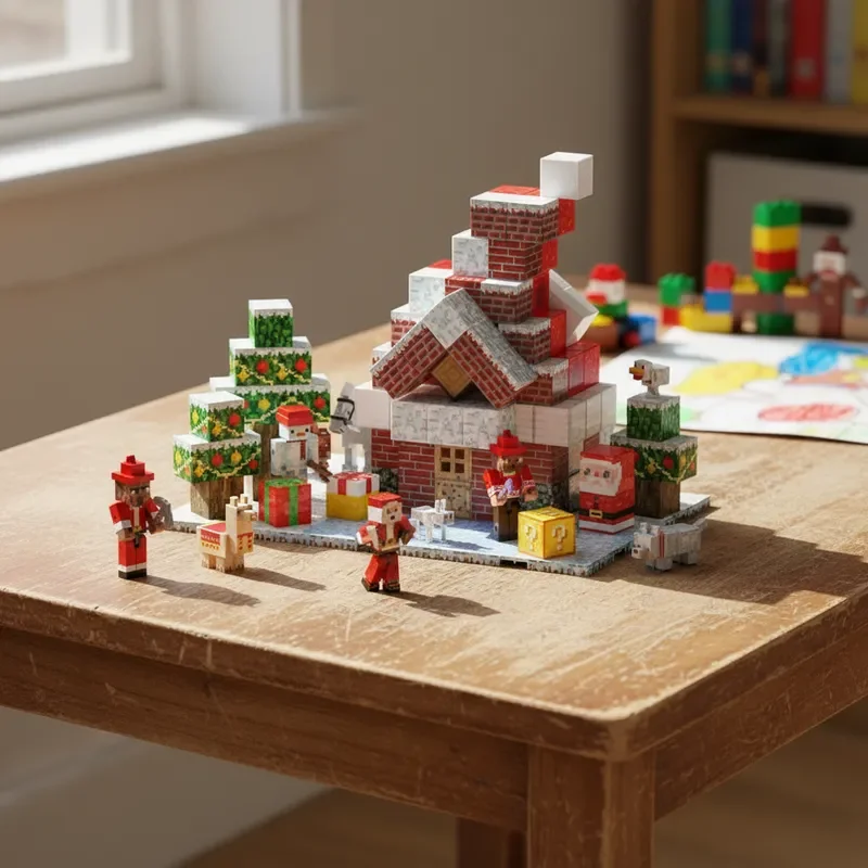 2025 NEUER STEM Magnetische Bausteine Kinderspielzeug, My Christmas scene World mit Magnetset, Weihnachtsgeburtstagsgeschenke Spielzeug