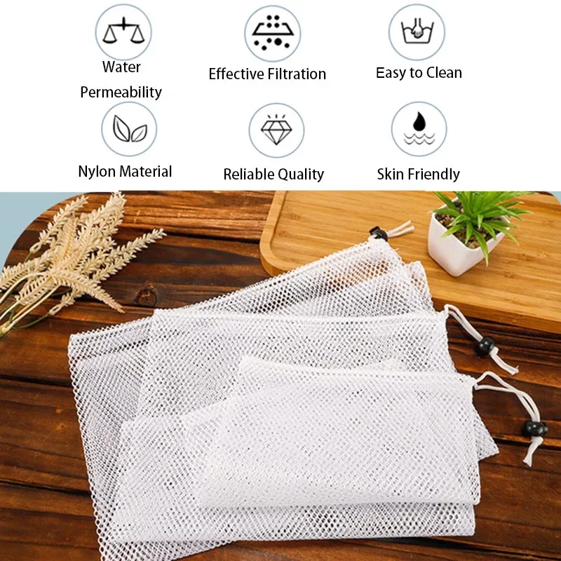 10Pcs Filter Net Bag Mesh Bag Acquarium Pond For Bio Ball Carbon Media Ammonia Aquarium Fish Tank Isolation Bag White