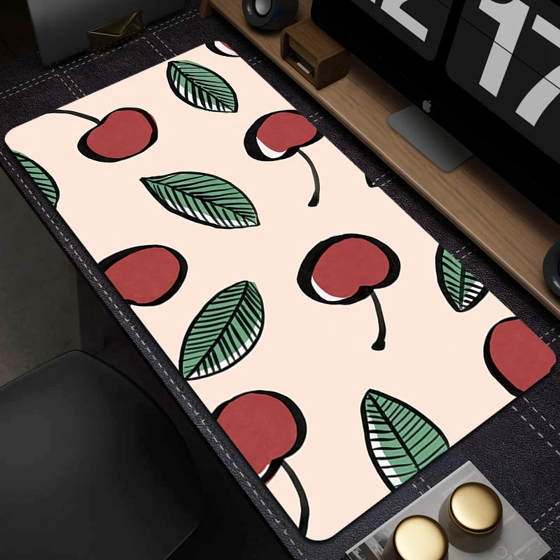 Fruit Illustration Large Gaming Mousepad Gamer Mouse Pad Game Locking Edge Computer Mouse Mat Big Office Rubber Keyboard Pads XL