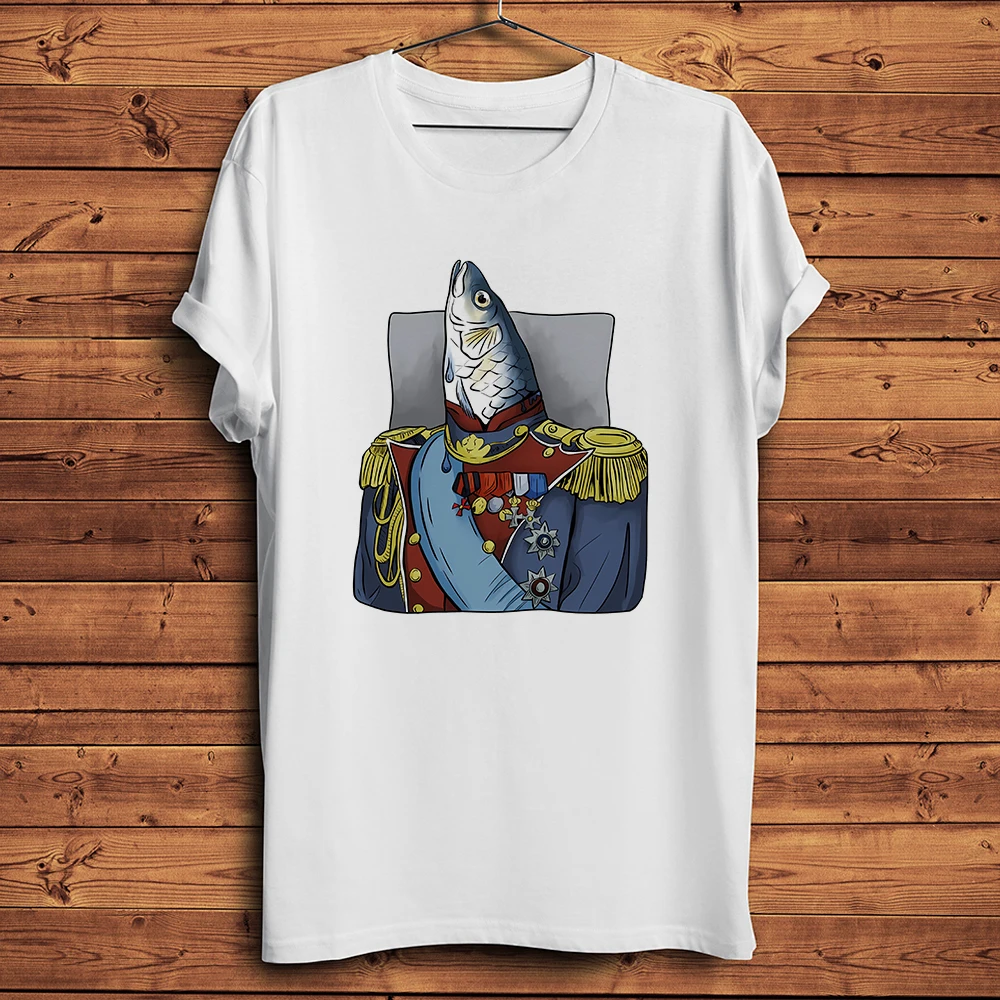 Sardine Fish General Czar Funny Tshirt,homme Casual O-neck Short Sleeve White T-Shirt,Unisex Tee,Breathable No-cracking Printing