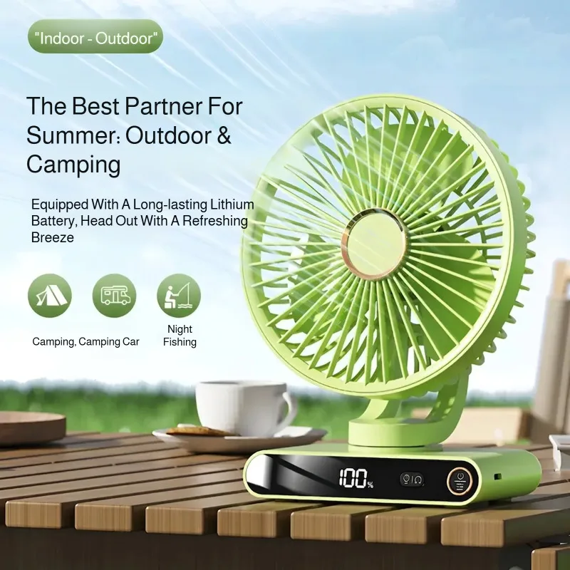New Digital Display Swing Clip Fan with Intuitive Night Light High Efficiency Cooling Portable Fan for Dorm, Office, Home