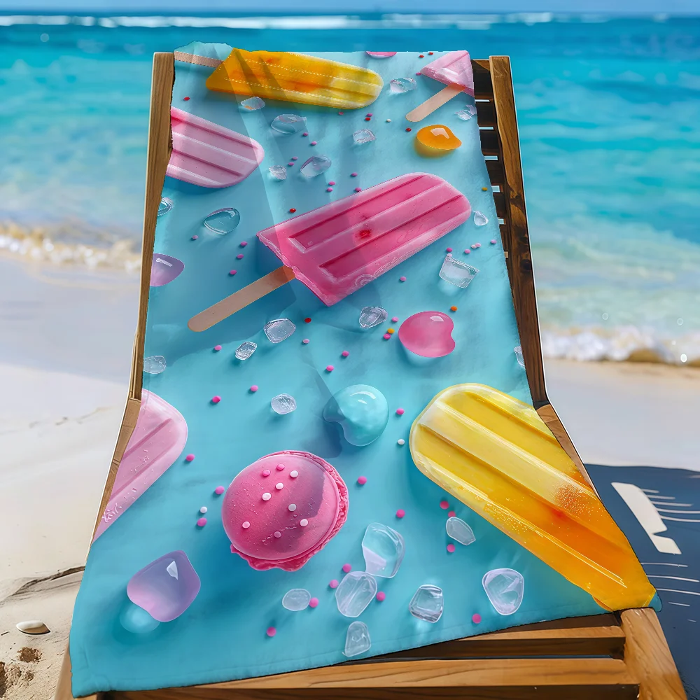 Ice cream printed Towel Quick Drying Beach Towels Are Suitable For Swimming Pools Camping Yoga And The Gym