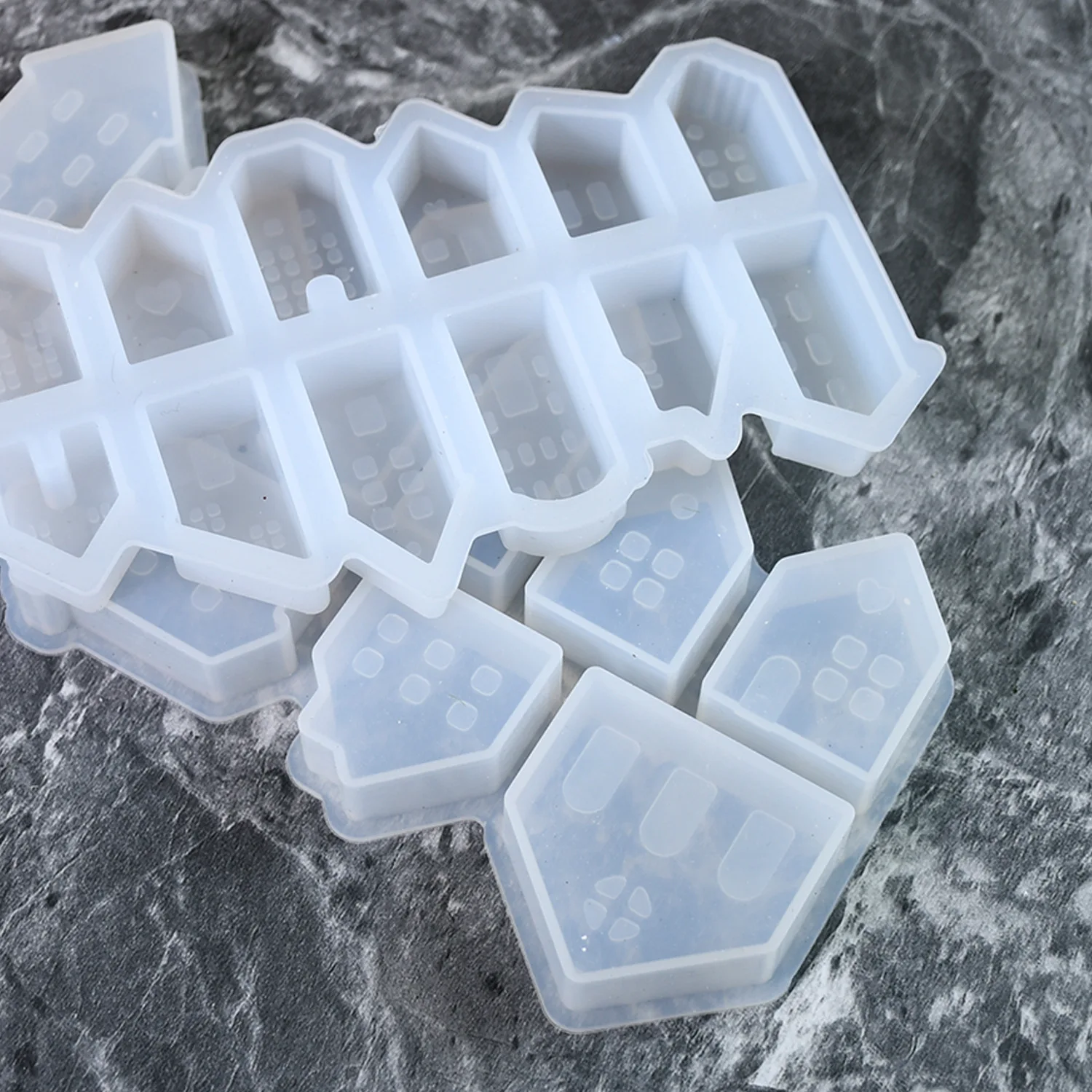 DIY Mini European House Silicone Mold Epoxy Resin Mold Christmas Miniature Landscape Ornament Mold