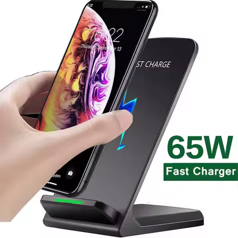 VIKEFON 65W Wireless Charger Station Earphone Phone Fast Charging Charger Holder For iPhone 16-12 Pro Max Samsung S24 S23 Xiaomi