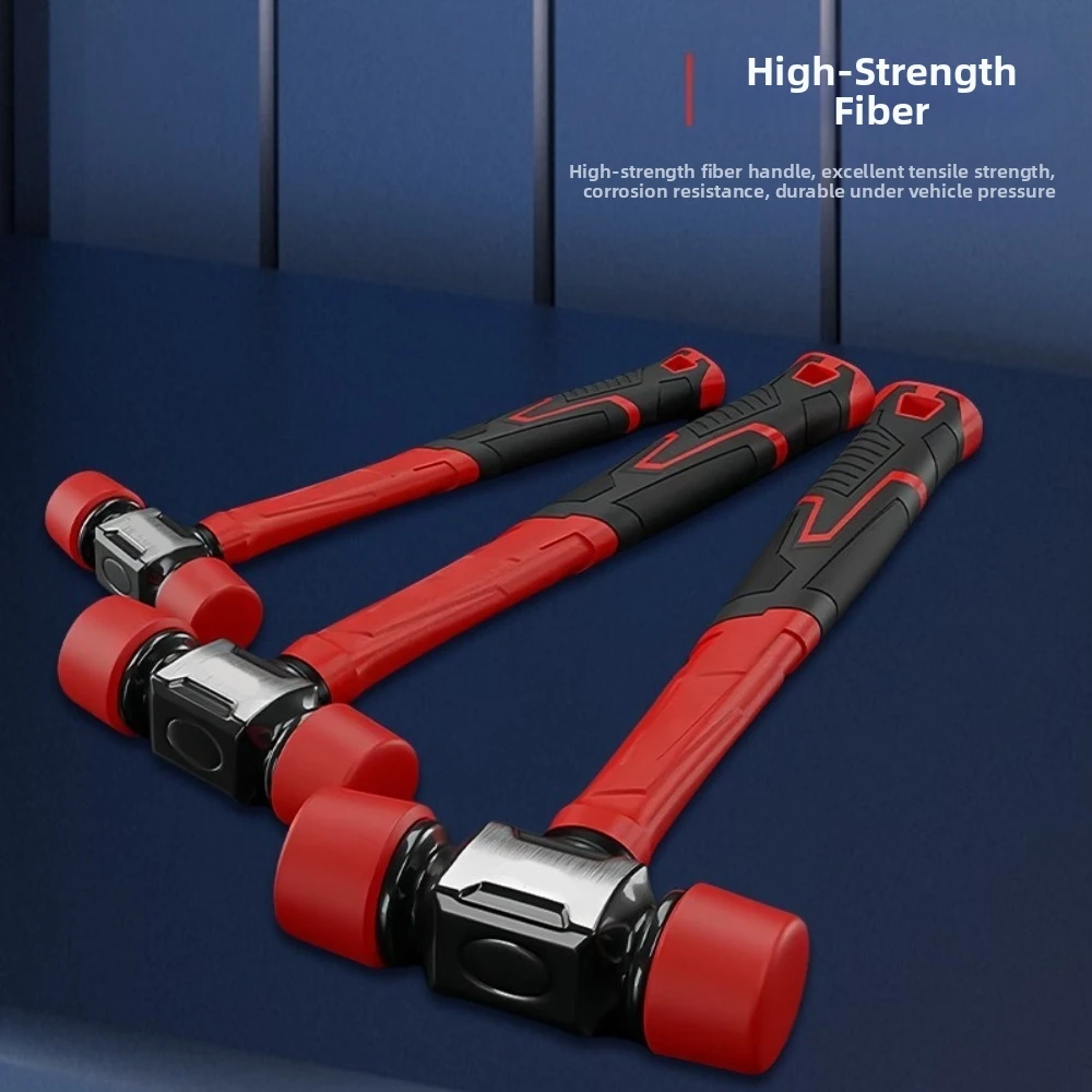 Solid Rubber Head Rubber Mallet Double-Faced Non-Slip Grip Non Rebound Mallet No Rebound Ergonomic Handle Floor Tile Mallet