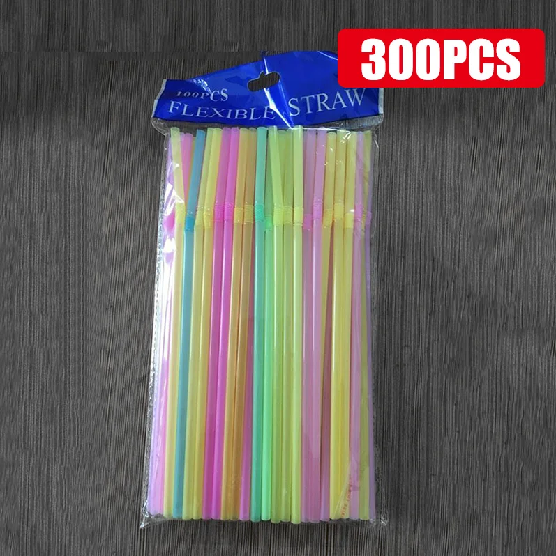 50-1000 Stuks Rietjes Kleurrijke & Zwarte Rietjes Flexibele Bruiloft Feestartikelen Rietjes Keuken Groothandel
