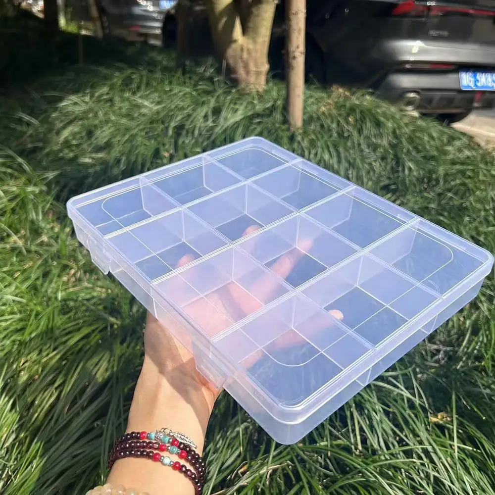 12/24 Grids Container Organizer Box Große Kapazität Transparente Display Box Perlen Schmuck Fall Box Kunststoff Lagerung Box