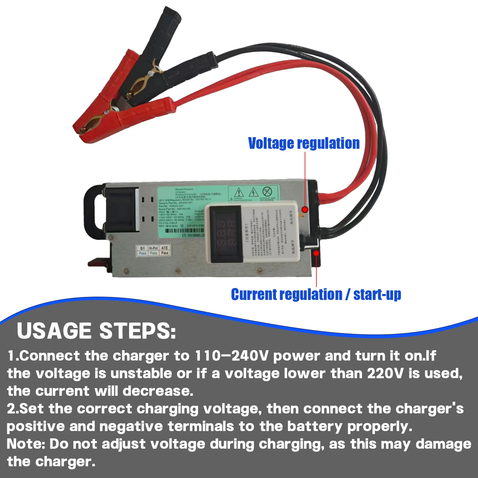 3-15V 100A 12V Autobatterie-Ladegerät 60A85A Einstellbar Unterstützt LiFePO4 14,6V Lithium 12,6V mit Schnellladungsanzeige – Detail 4