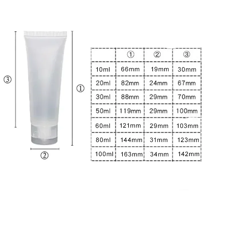 10 قطعة 10 مللي-100 مللي إعادة الملء الأبيض أنابيب مستحضرات التجميل الفارغة الحاويات زجاجة قارورة جرة مع غطاء الوجه تخزين كريم اليد موزع