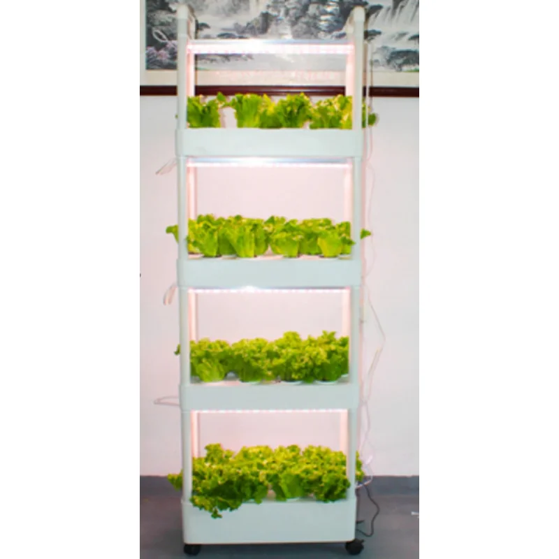 NFT Hydroponic Growing Systems with Light, Indoor Planter Kits, Home Garden, 4 Layers, 56 Holes