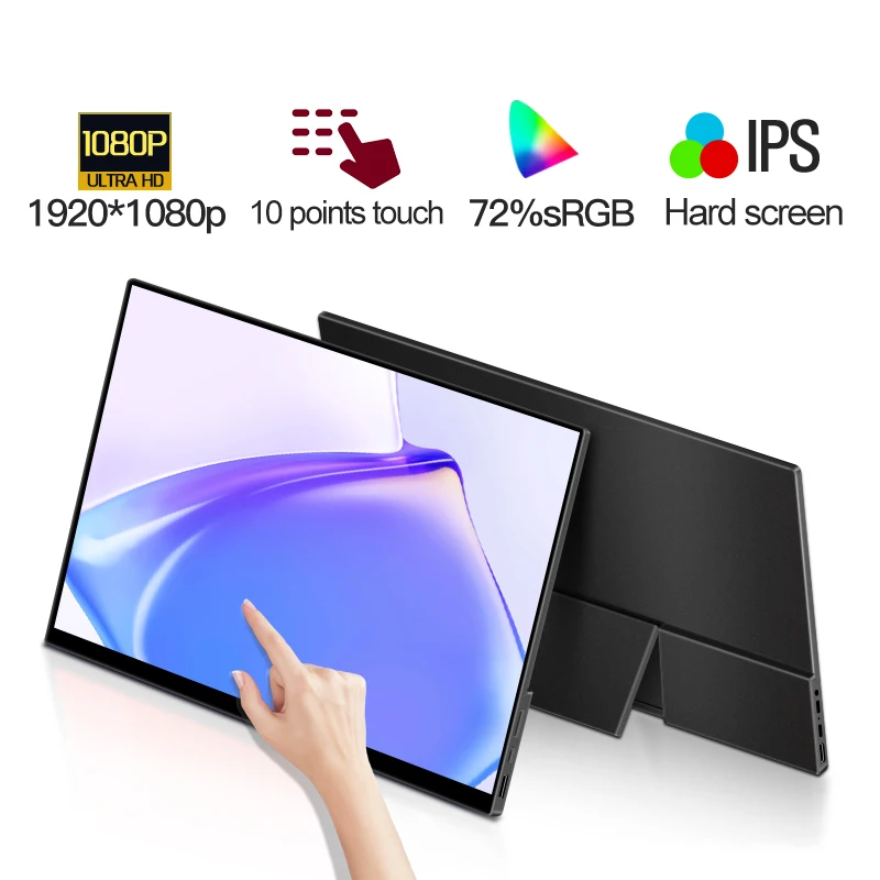 Monitor portatile Touchscreen FHD da 14 pollici 1080p 1920*1080 con USB HDMI di tipo C compatibile per espandere il gioco portatile per PC Mobile