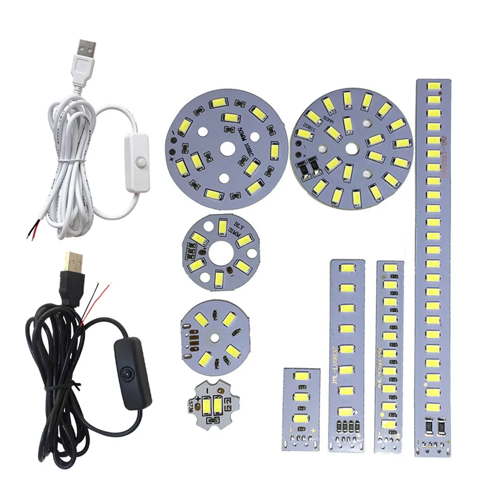 DC5V Dimmable LED Chips 5730 SMD LED Lamp 5W 10W 30W LED Light Beads White Warm White DIY Adjustable LED Bulb USB Dimmer