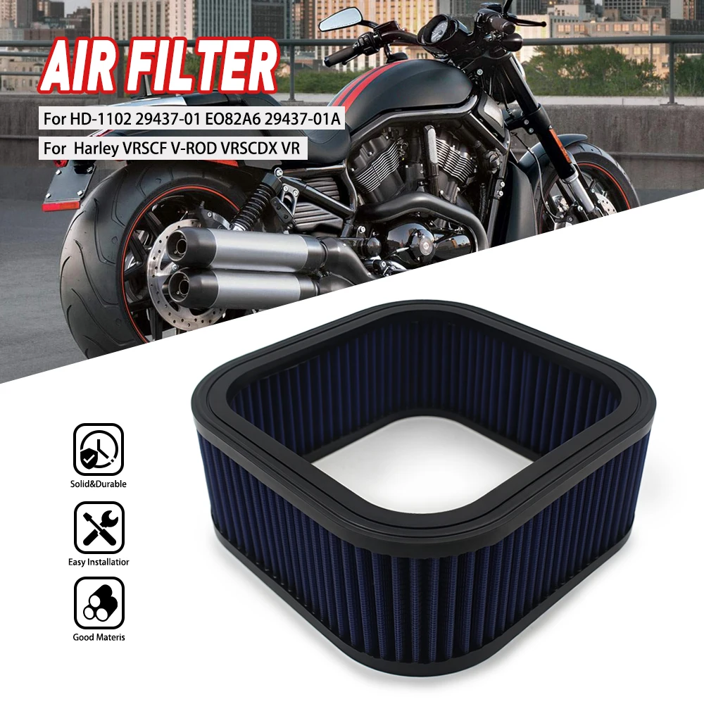 

Air Filter Intake Cleaner For HARLEY VRSCF V-ROD Muscle 76 CI Night ROD Screamin EAGLE VROD 69 VRSCX HD-1102 29437-01 EO82A6