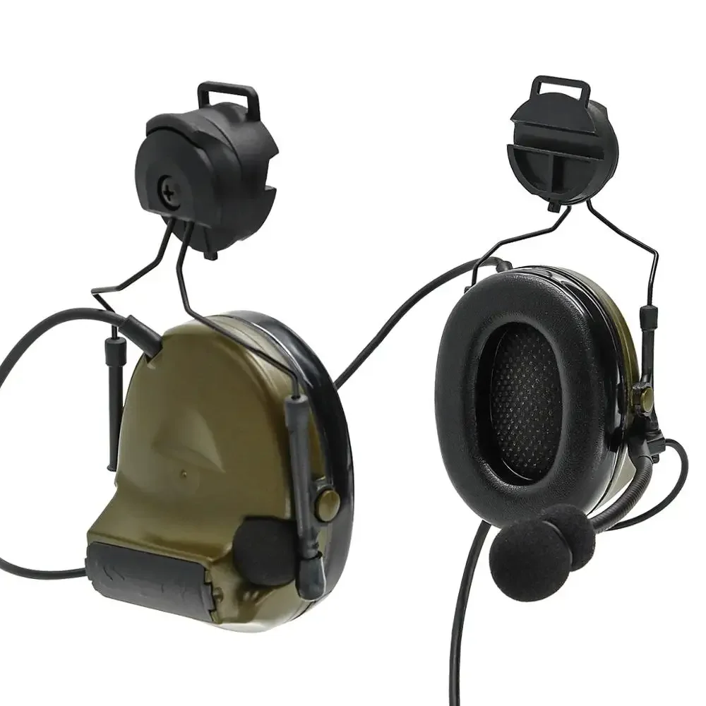 TacticalCII Capacete Suporte Versão Fones de ouvido Captador Redução de Ruído Proteção auditiva Fone de ouvido tático FG + U94 ken 2 pinos ptt