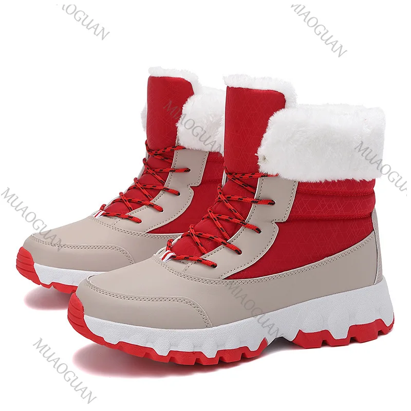 Botas De Nieve Para Mujer: Plataforma, Cálidas, Peludas, Botines Cortos Informales De Felpa Con Cordones_voghion.com