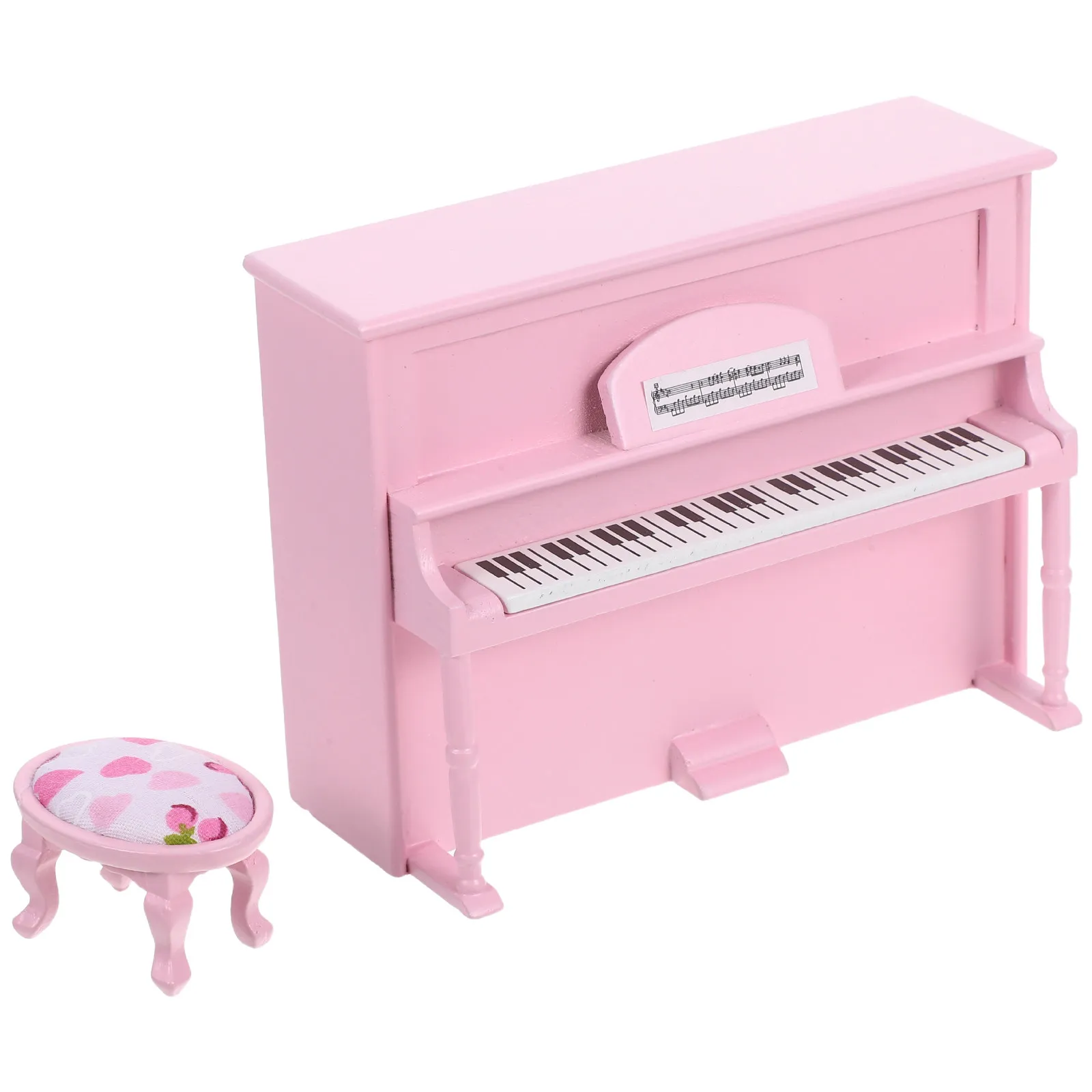 

1Set Miniature Piano Decoration Elegant 1:12 Scale Dollhouse Upright Piano Realistic Music Instrument for Kids Room Study Living