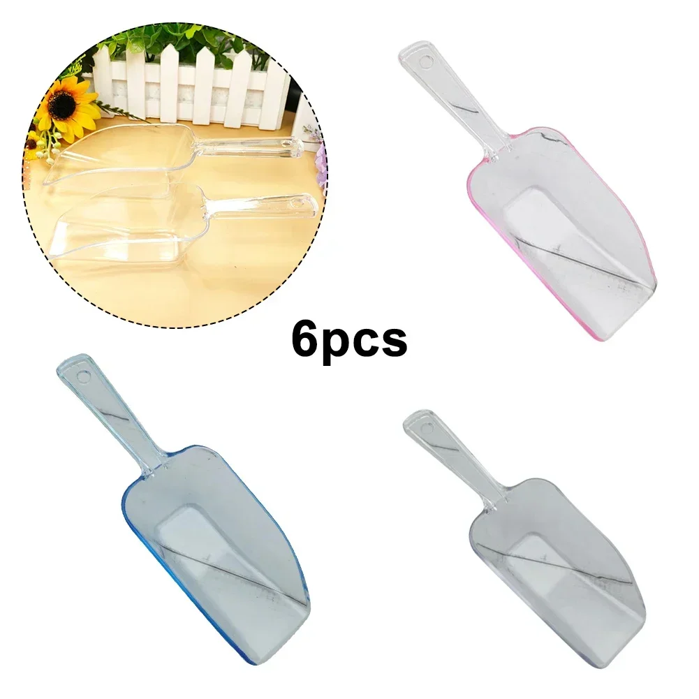 

6Pcs Mini Plastic Ice Scoops Ice Scoopers Ice Shovel For Wedding Birthday Party Dessert Candy Grain Flour Multifunctional Scoop