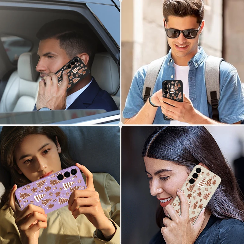 เคสโทรศัพท์แม่เหล็กน่ารักลายคริสต์มาส สำหรับ Samsung Galaxy S24 FE S25 S24 S23 S22 Ultra S21 Plus รองรับการชาร์จไร้สาย Magsafe