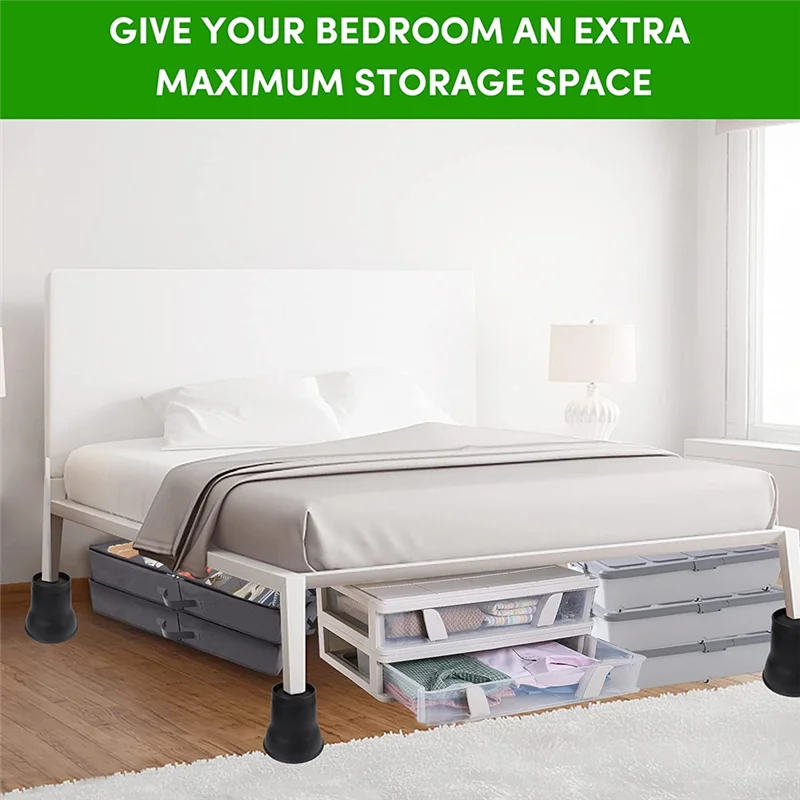 

Best Of 2025-4PCS Bed Risers 6 Inch Heavy Duty Round Furniture Risers For Bed Desk Table Sofa Couch Bed Lifts Risers