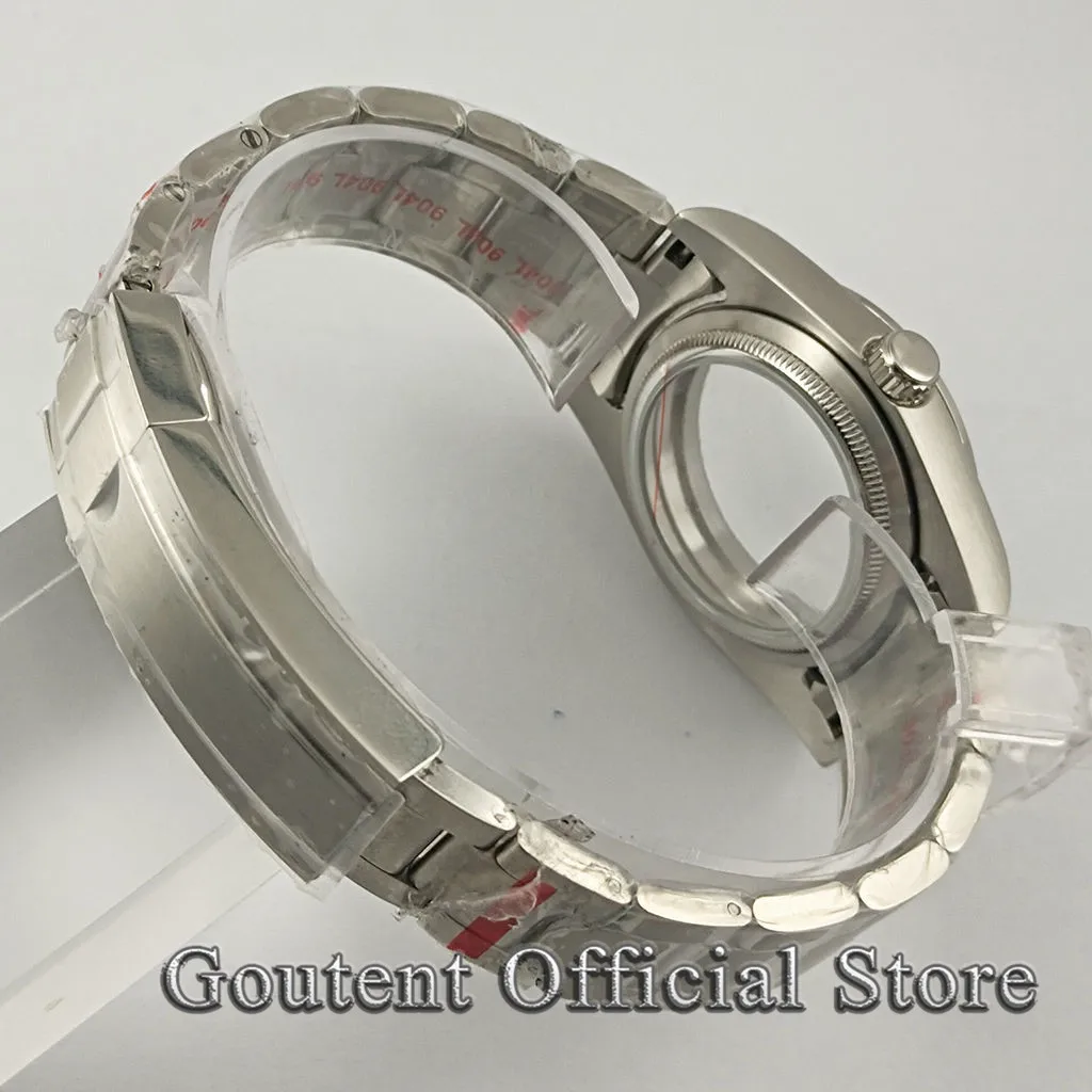 36mm 39mm Goutent Silver Brushed Watch Case With Strap Fit NH35 NH36 Miyota 8215/821A,DG2813 3804,ETA 2836 2824 PT5000 Movement