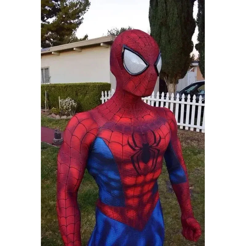 Удивительный костюм супергероя Человека-паука, костюмы с 3D принтом, костюм зентай для косплея, комбинезоны для вечеринки на Хэллоуин