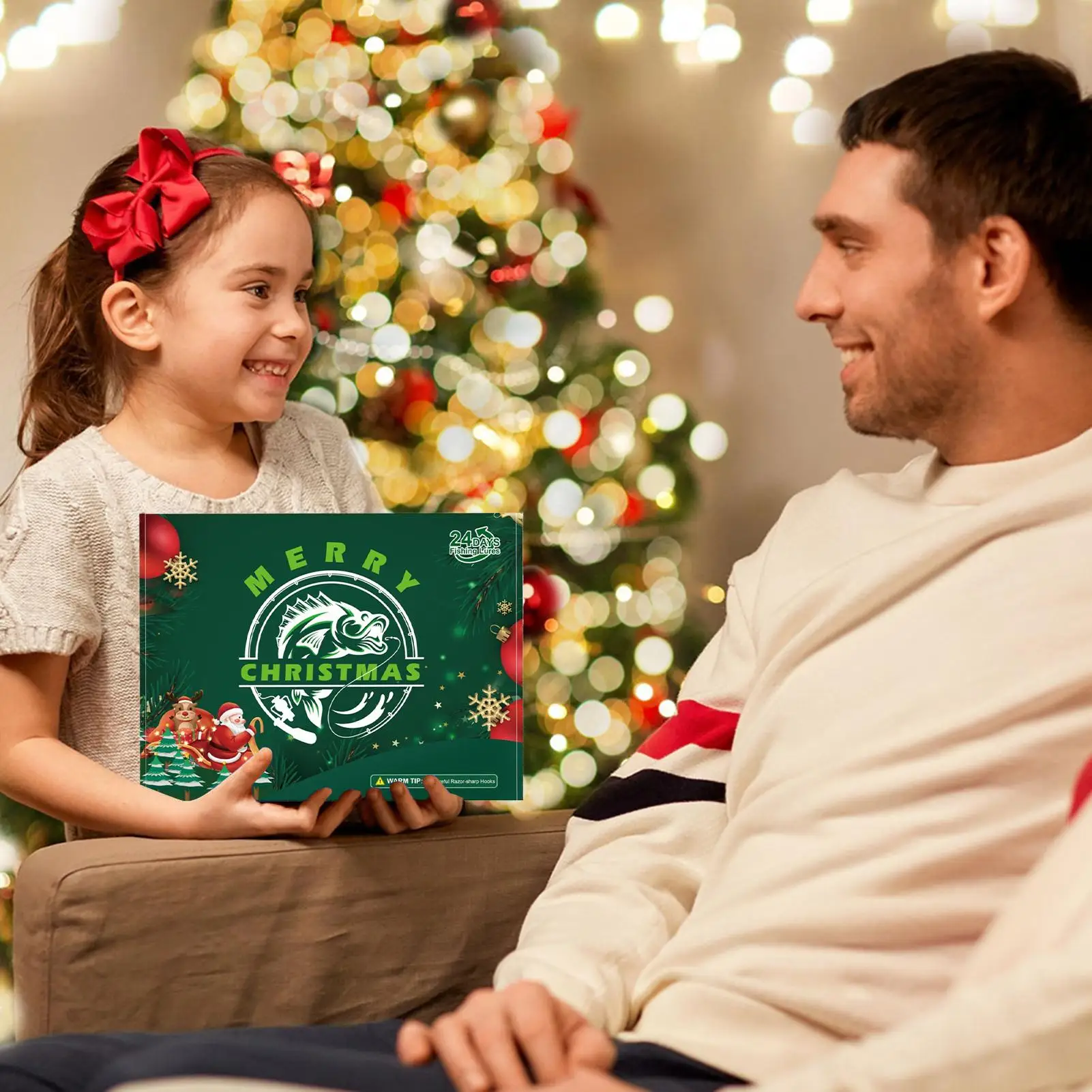 アドベントフィッシングカレンダー-24日間のクリスマスカウントダウンカレンダー-現実的なルアー-淡水海水漁師-大人男性ティーン向け